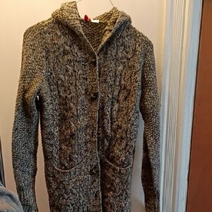 Divided Gray Cable Knit Cardigan Sweater